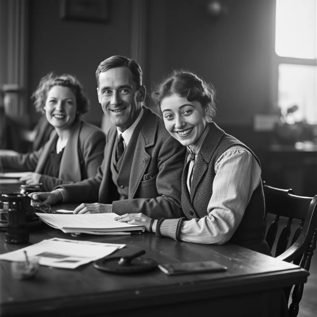 Historická fotografie lidí pracujících v pondělí
